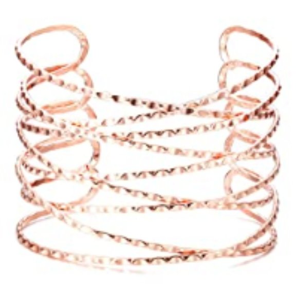 Rose Gold Swirl Upper Arm Cuff Armlet Bracelet - Picture 6 of 6